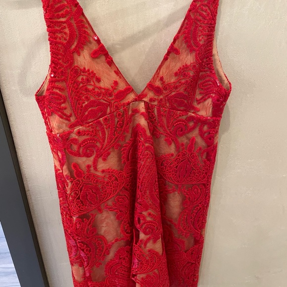 Red Free People Dress with red Sequence - Picture 2 of 4